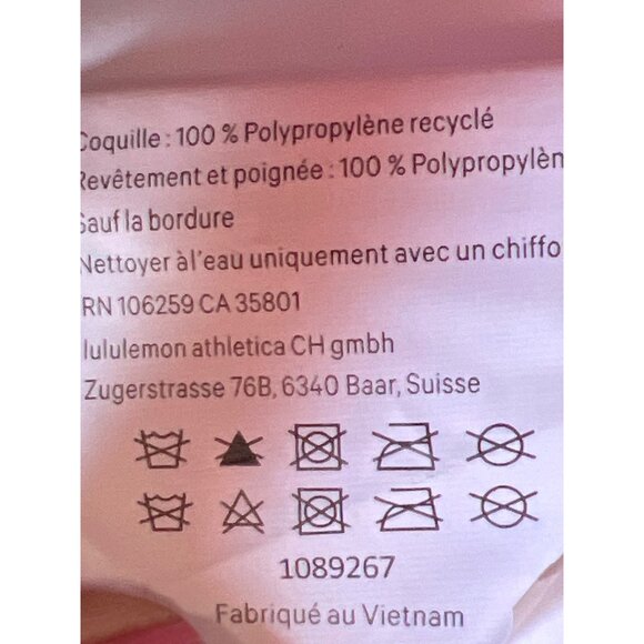 Lululemon Reusable Tote Bag Red Ombre Shopping Bag Snap Closure Authentic - Picture 5 of 8